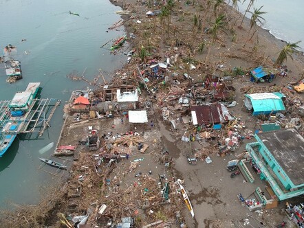 Destruction after a typhoon in the Philippines