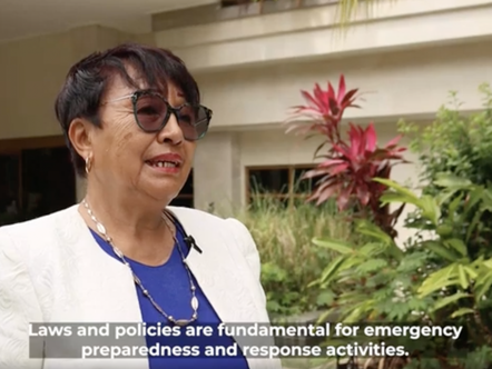 The role of law and National Societies in climate change adaptation and disaster risk reduction Ms. Alice Ralisoa, President of the Malagasy Red Cross Society, discusses the importance of laws and policies for emergency preparedness and response activities