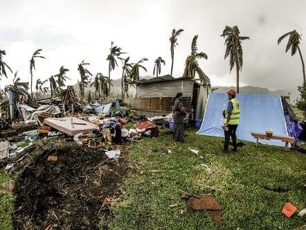 More than 300 Fiji Red Cross staff and volunteers were mobilised following Cyclone Winston in 2016 and emergency response teams are in affected communities assessing the damage and delivering supplies.