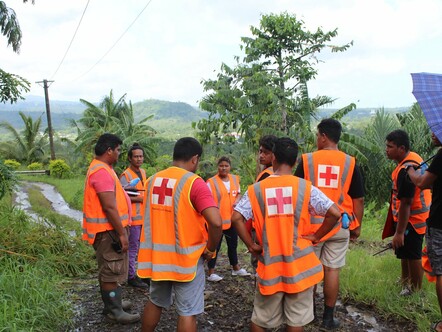 Evacuation plan briefing after Tropical Cyclone Gita tore through Samoa
