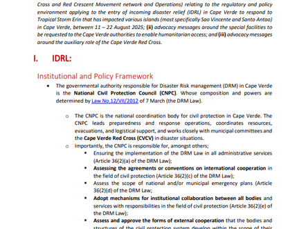 IDRL & AR fact sheet - Cape Verde 0825 IDRL & AR fact sheet - Cape Verde 0825