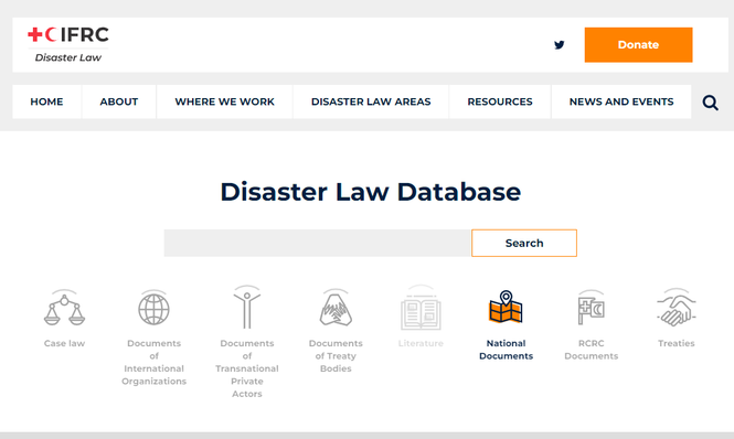 The national documents category is now live on the IFRC Disaster Law Database