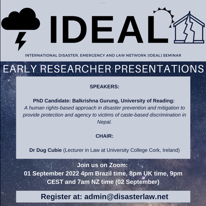 IDEAL online seminar: Early career researcher presentation
