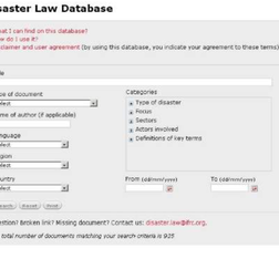 Updated IFRC Disaster Law Database up and running
