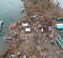 Destruction after a typhoon in the Philippines