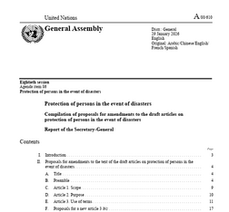 Compilation of proposals for amendments to the Draft Articles on the Protection of Persons in Disasters