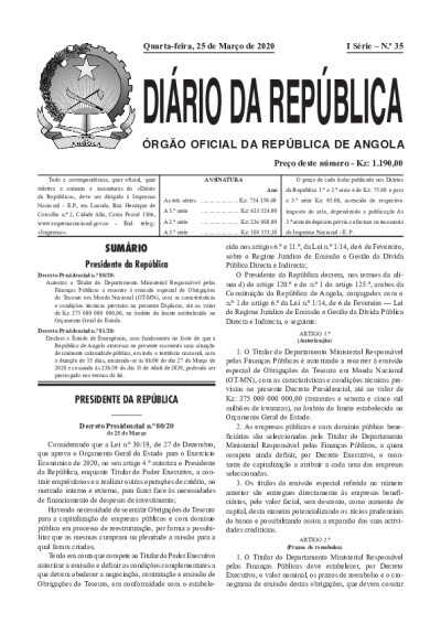 DIÁRIO DA REPÚBLICA ÓRGÃO OFICIAL DA REPÚBLICA DE ANGOLA.pdf