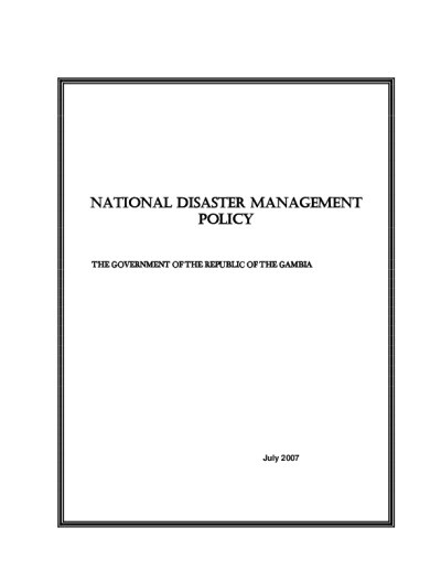 National Disaster Managment Policy, 2007.pdf